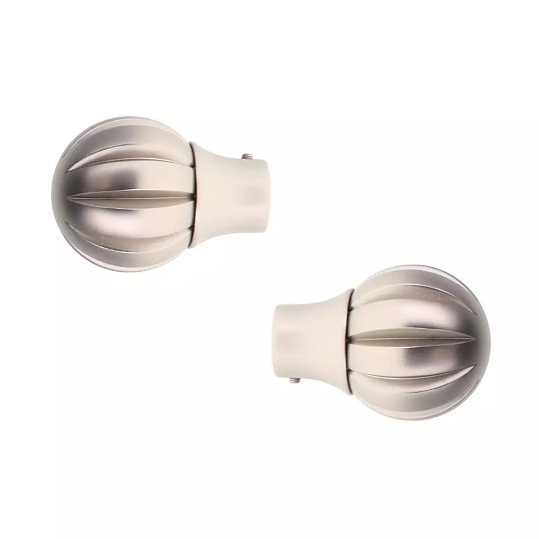 2er Set Endstücke Vorhangstange (D20 mm) Jim Touch of zen Silber