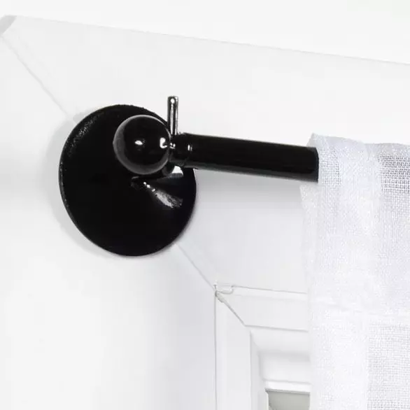 2er Set ausiehzbare runde Vorhangstangen (L110 cm) Schwarz