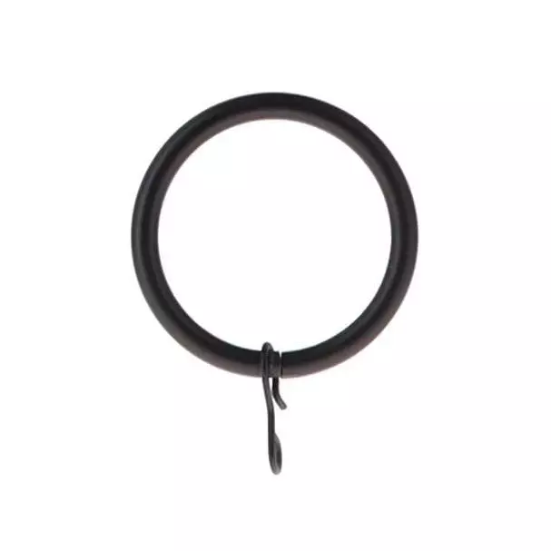 Set di 8 anelli per bastone per tenda (D28 mm) Lino Nero opaco 2
