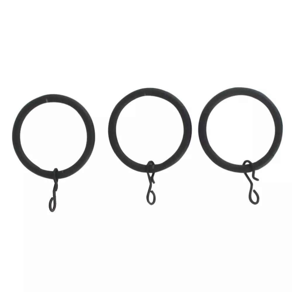 Lot de 8 anneaux tringle rideau (D20 mm) Jim Noir mat 1
