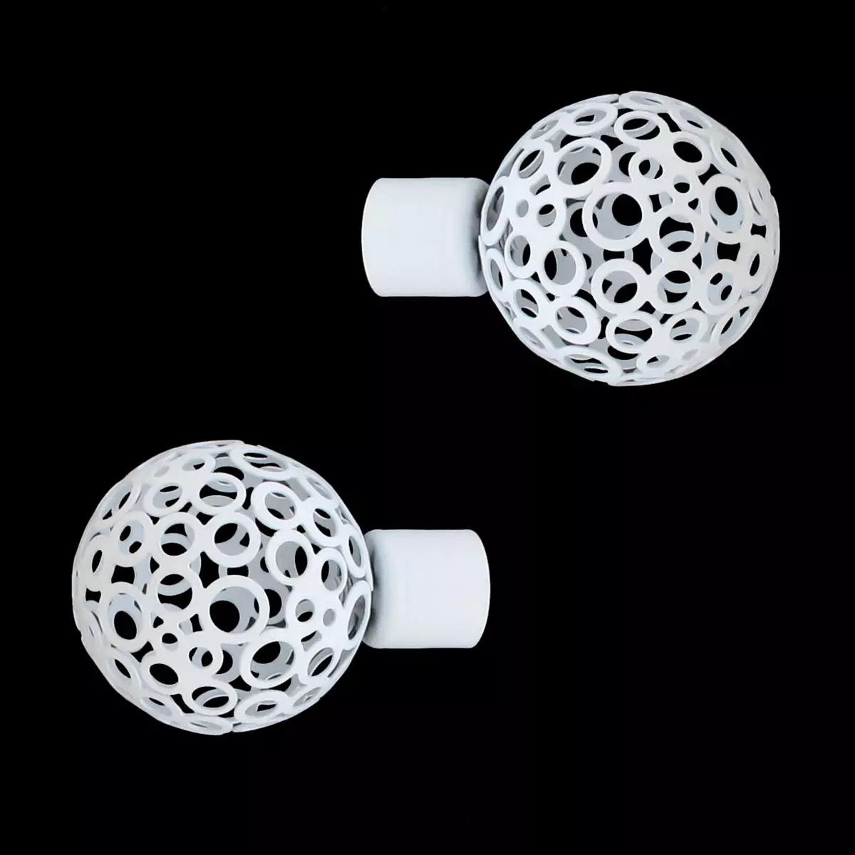 Set di 2 terminali (D20 mm) Boule perforée Bianco opaco 1