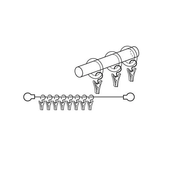 Set di 8 ganci con pinza Argento 2