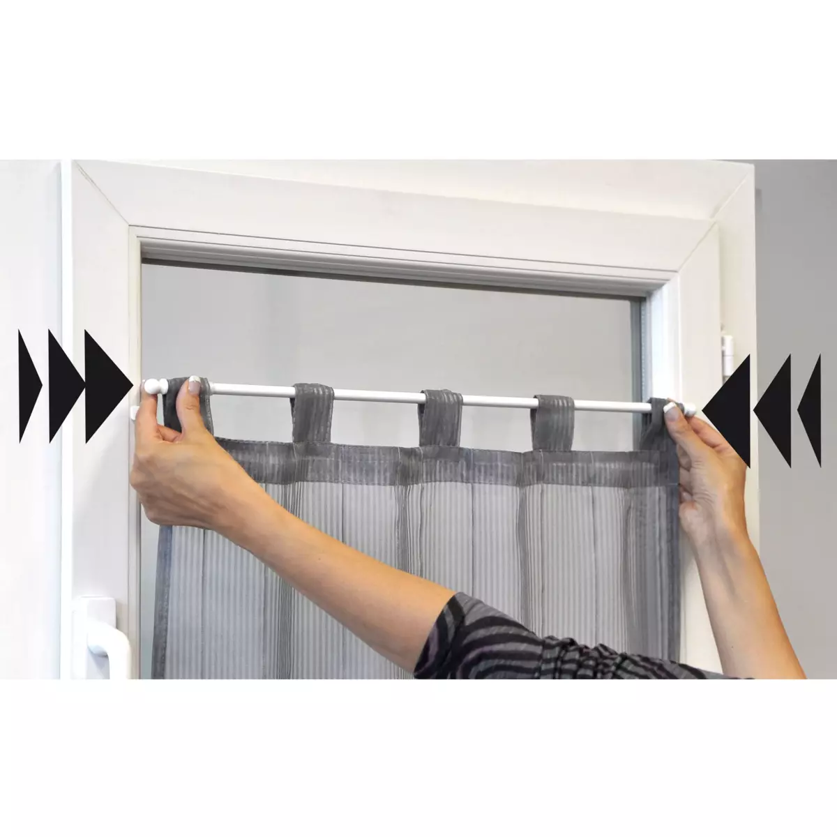 Verlengbare gordijnroede Fix'vit (50 à 80 cm) Zilver 6