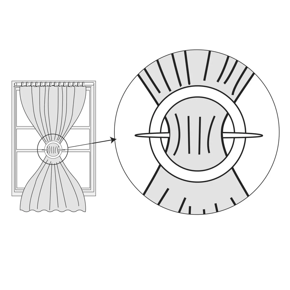  Alzapaños cortina Mirza Blanco 3