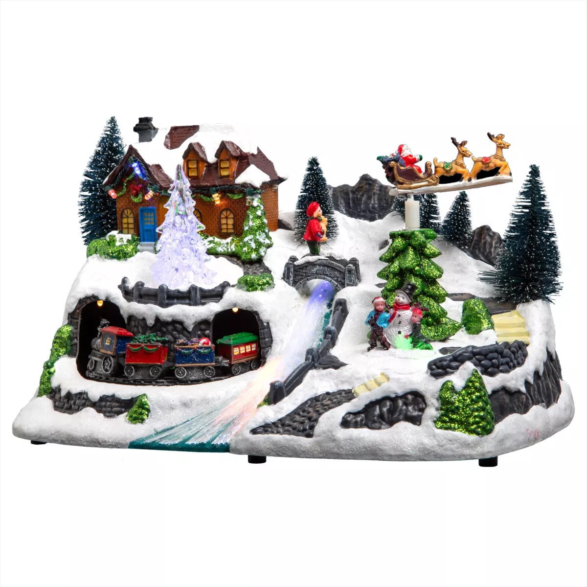 Village de Noël lumineux Train des neiges