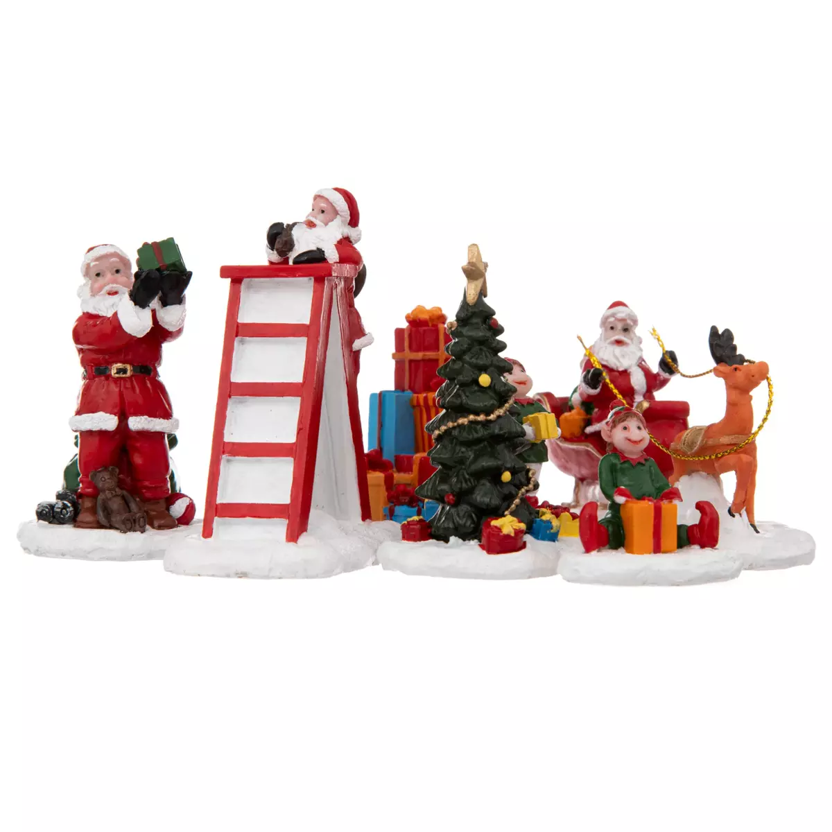 Lot de 100 mini décorations de Noël miniatures en résine, flocon de neige, bonhomme de neige, Père Noël, décoration de Noël pour sapin de Noël