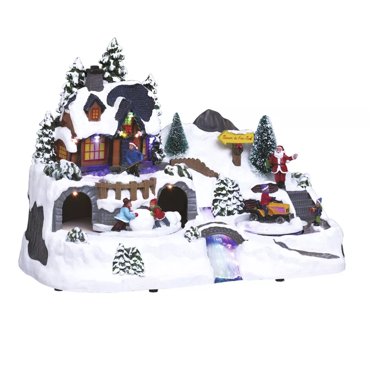Village de Noël lumineux Maison du Père Noel