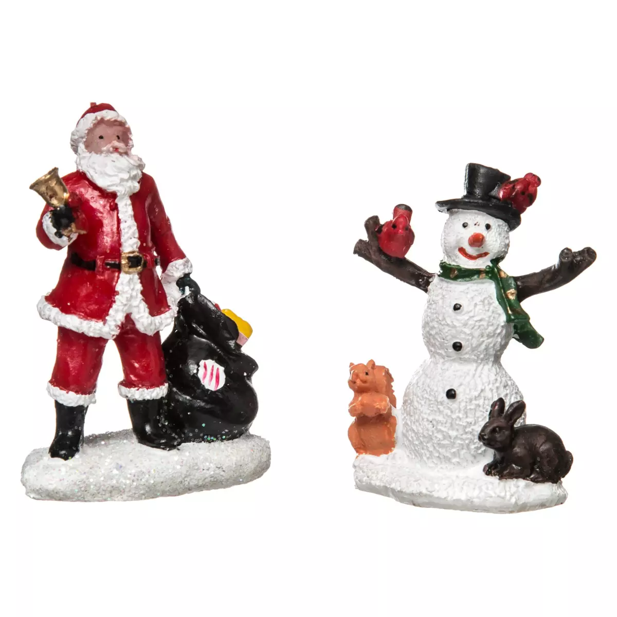 Weihnachtsdorf-Figuren Weihnachtsmann & Schneemann 1