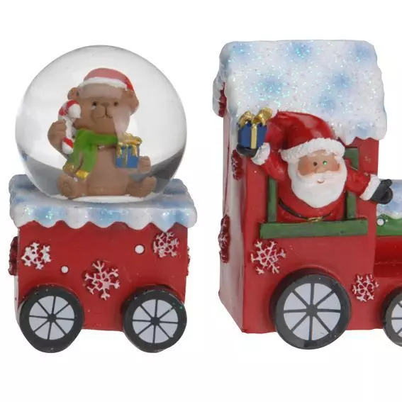 Pallina di neve (H8 cm) Treno di Natale Felice