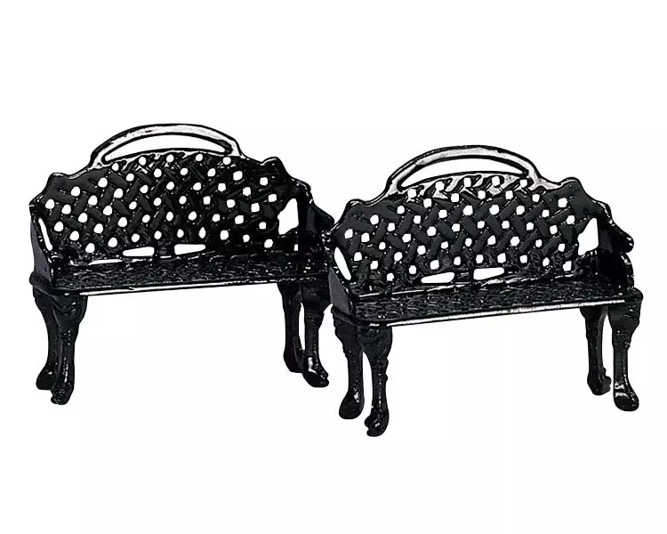 Accessori Lemax Set di 2 panchine per pazioatio