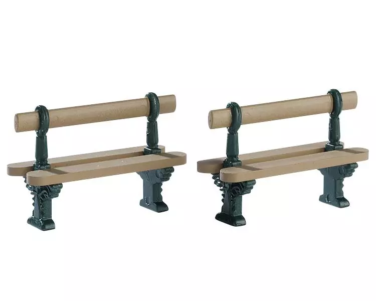 Accessori Lemax Set di 2 panchine di metallo