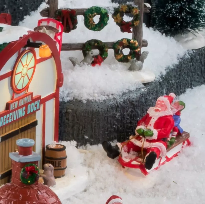 Personaggio Lemax Babbo Natale sulla slitta