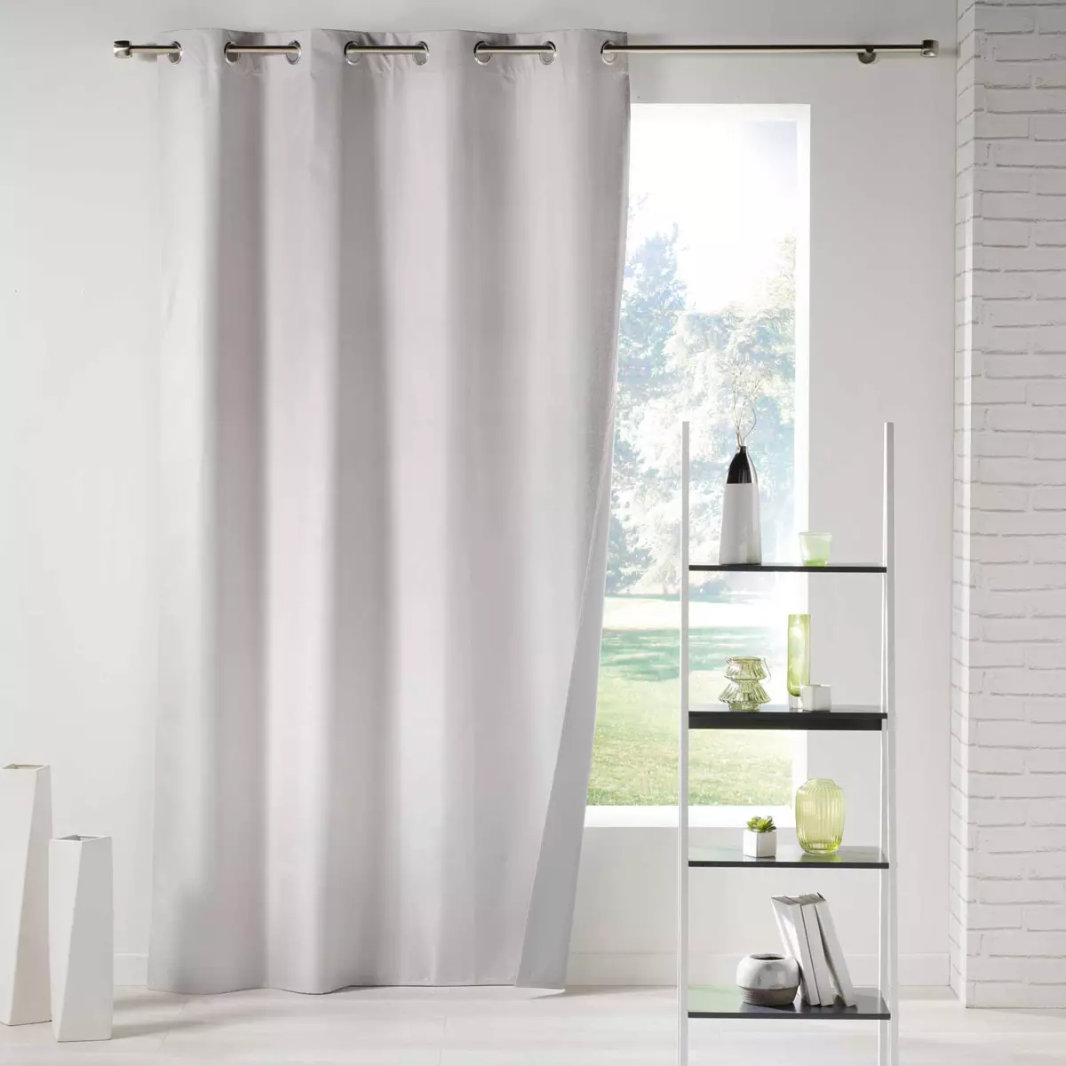 Douceur D'Intérieur Tenda Con Occhielli – 140x260 Cm, Icemount Antracite, Poliestere Termico, Design Esotico - 3