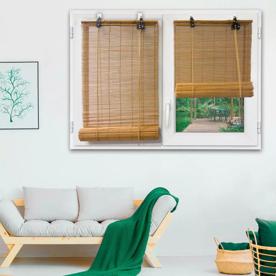 Bambusrollo (90 x H180 cm) Bambou Naturfarben - Gardinen / Vorhnge / Rollos  - Eminza