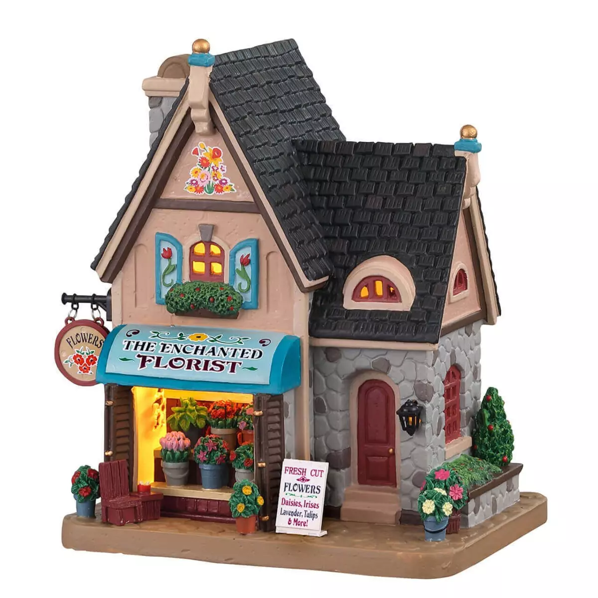 Villagio di Natale Lemax luminoso a pile Le Fleuriste enchanté 1