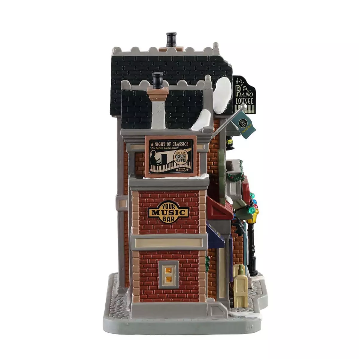 Village de Noël Lemax à piles lumineux Piano-Bar de Mr Pete 2