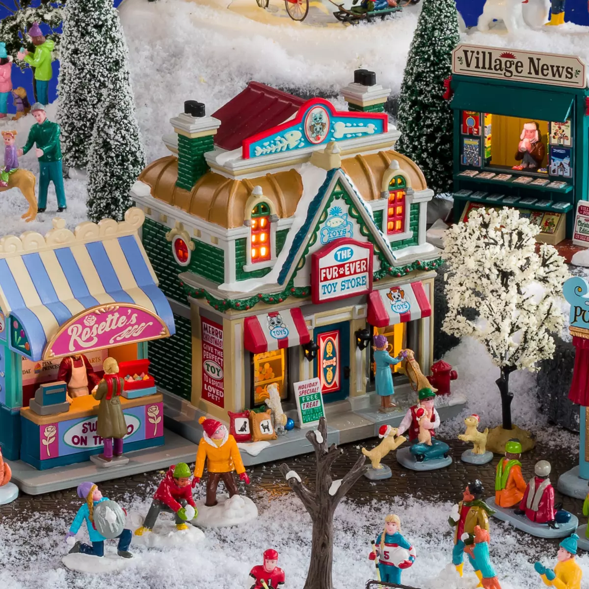 Village de Noël Lemax à piles lumineux Boutique de jouets Fur-Ever 4