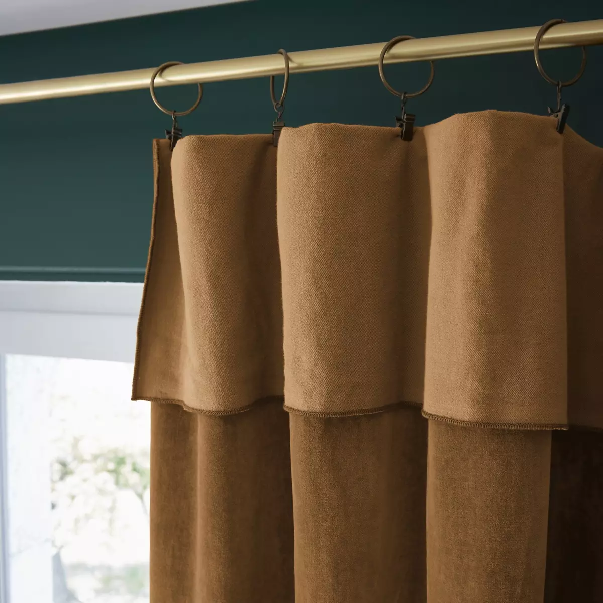 Rideau velours de coton ajustable (140 x max 270 cm) César Camel 4