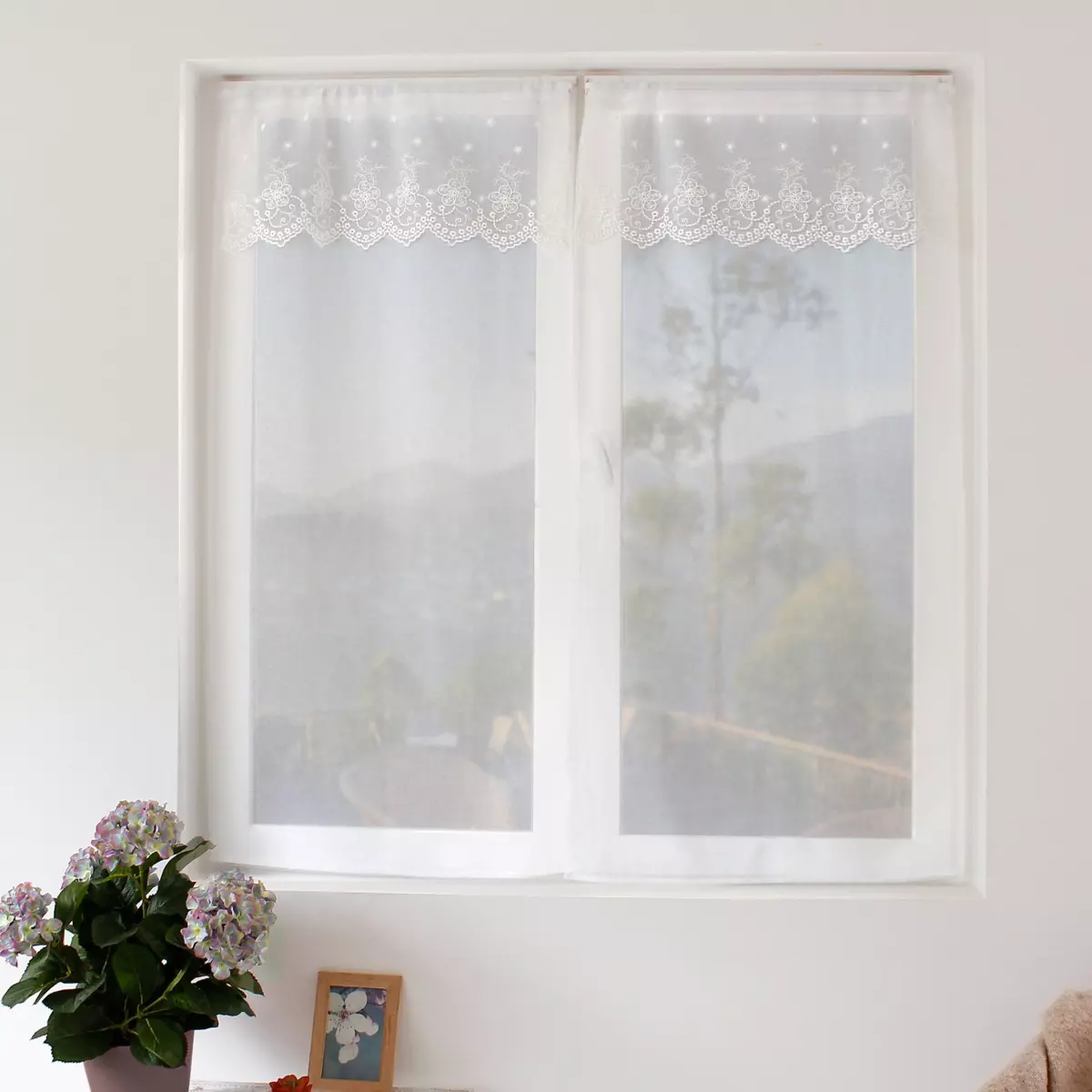 Juego de visillos (60 x 120 cm) Massala Blanco