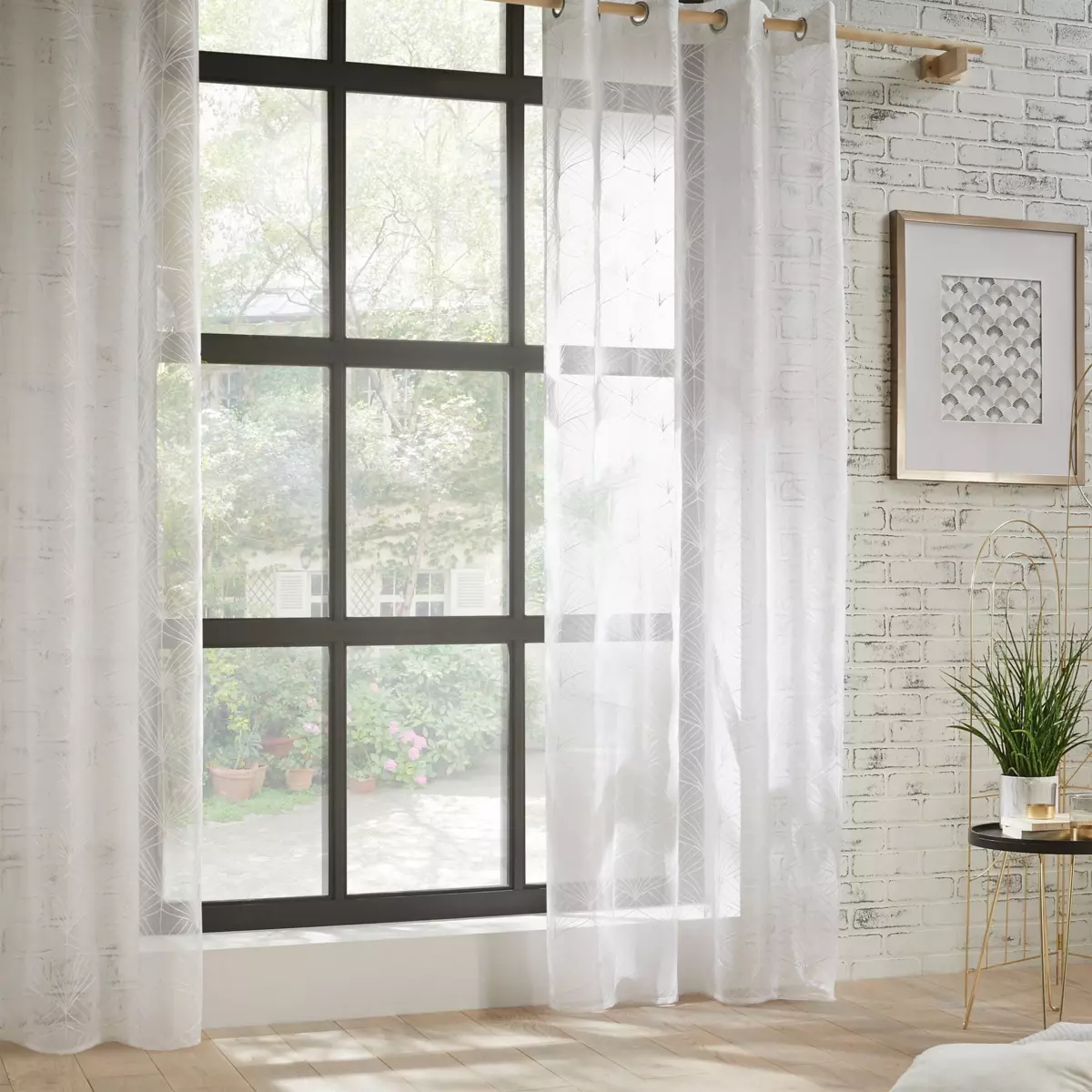 Voilage motif (140 x 240 cm) Mia Blanc 1