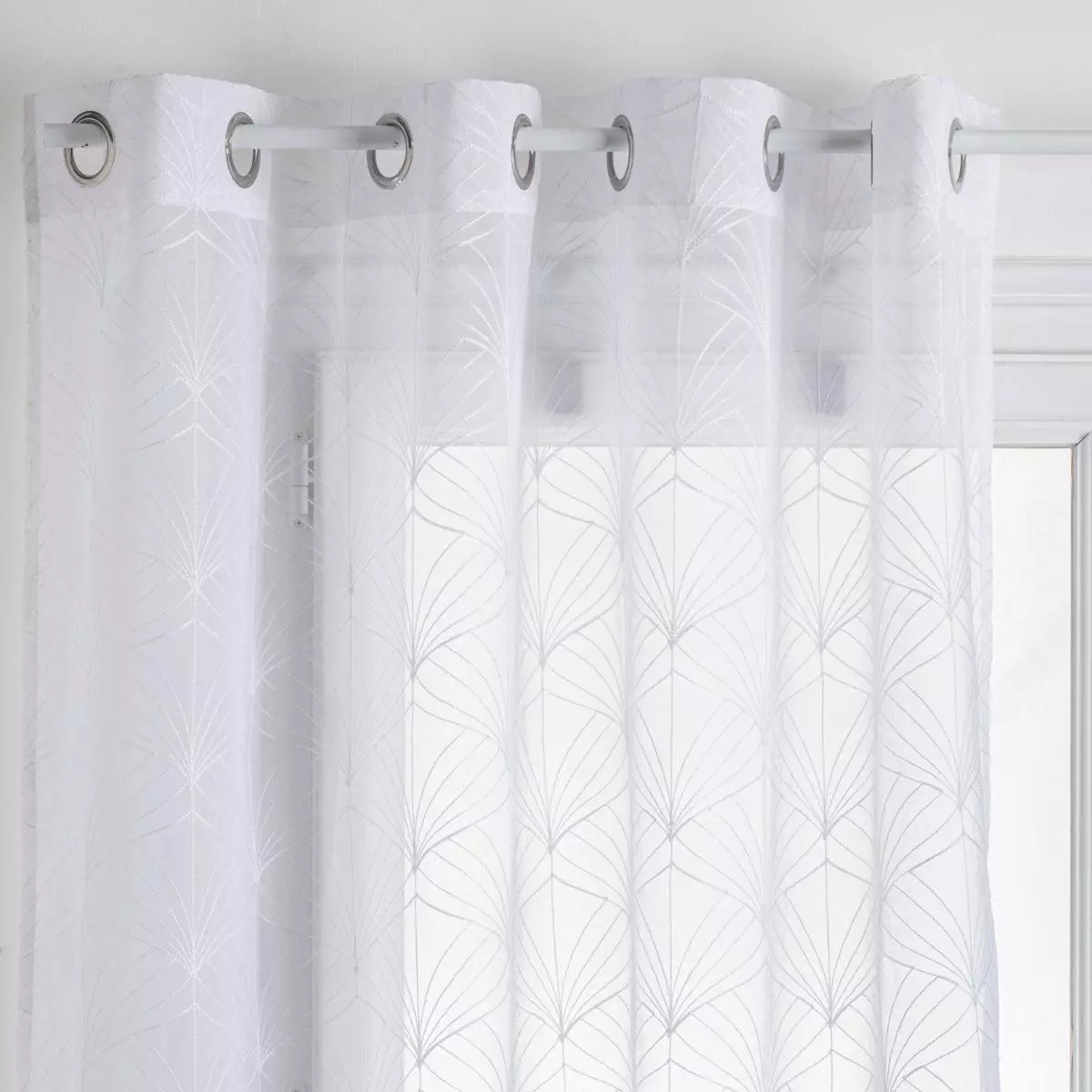 Voilage motif (140 x 240 cm) Mia Blanc 2