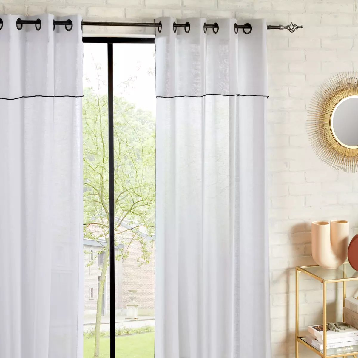 Voilage à volant (140 x 240 cm) Fred Blanc