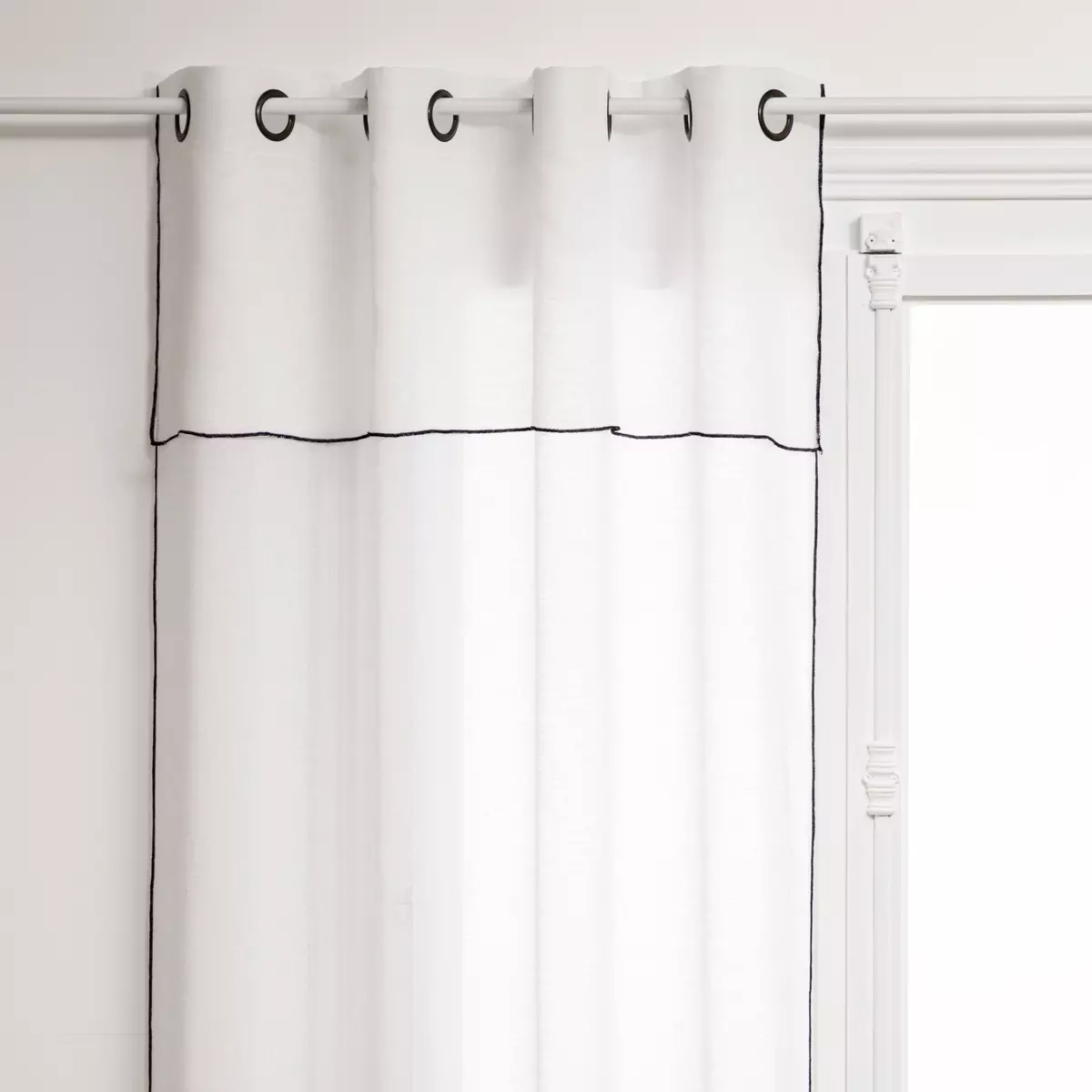 Visillo con volante (140 x 240 cm) Fred Blanco