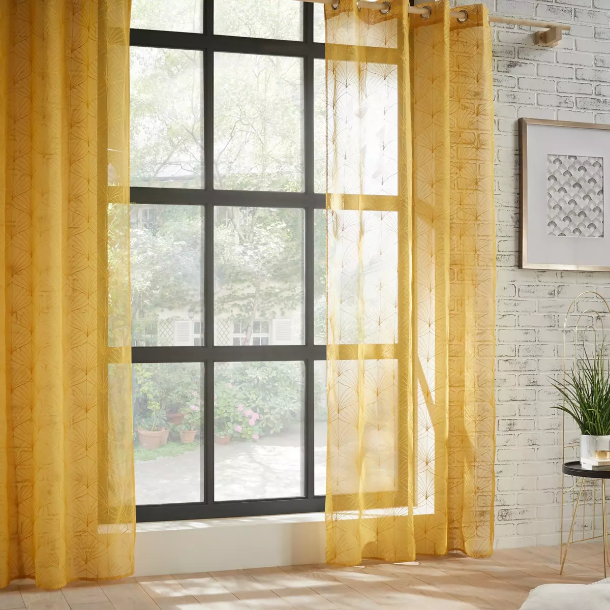 Tenda trasparente (140 x 240 cm) Mia Giallo ocra 1