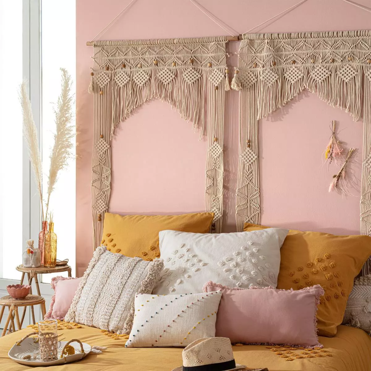 Tenda a fili (90 x 200 cm) Arche macramé Beige 1