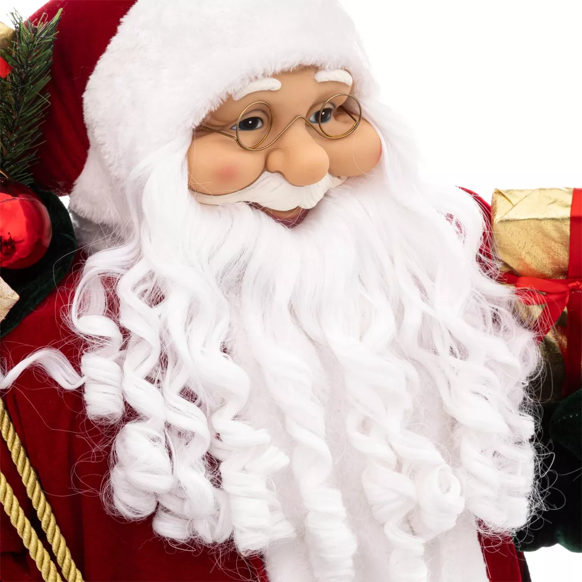 Père Noël déco traditionnel (H124 cm) Velours