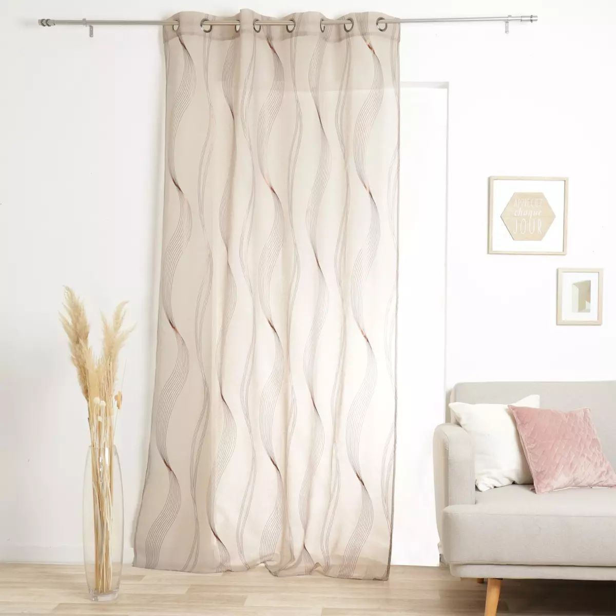 Gardine (135 x H240 cm) Phoenix Beige 1