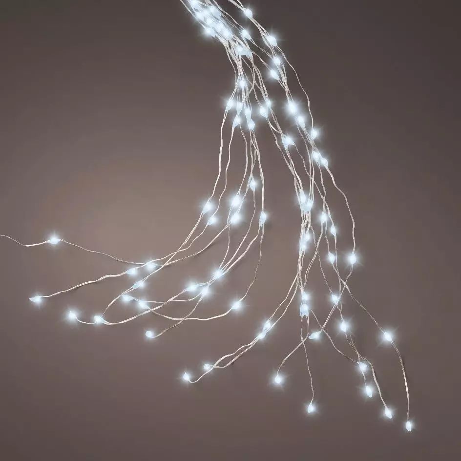 Cortina de luces para árbol Flashing light alto 2,40 cm Blanco frío 832 LED 4