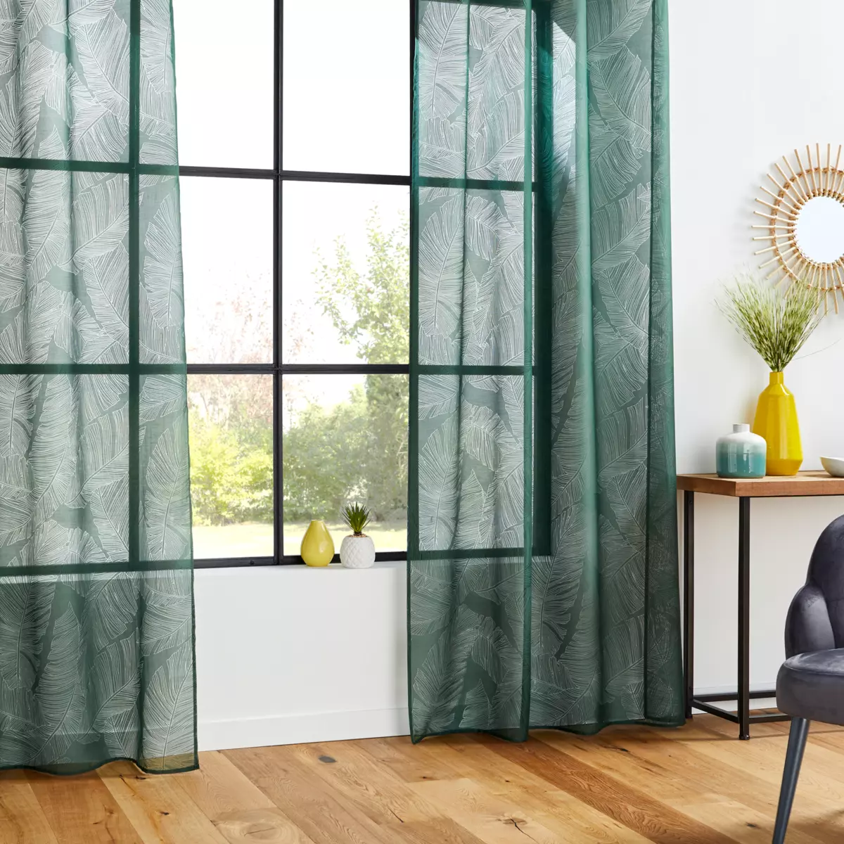 Tenda trasparente (140 x 240 cm) Feuilles Verde cedro 1
