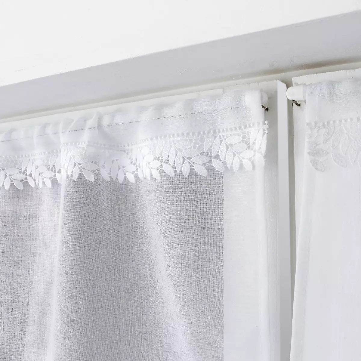 Juego de visillos (60 x 90 cm) Anna Blanco