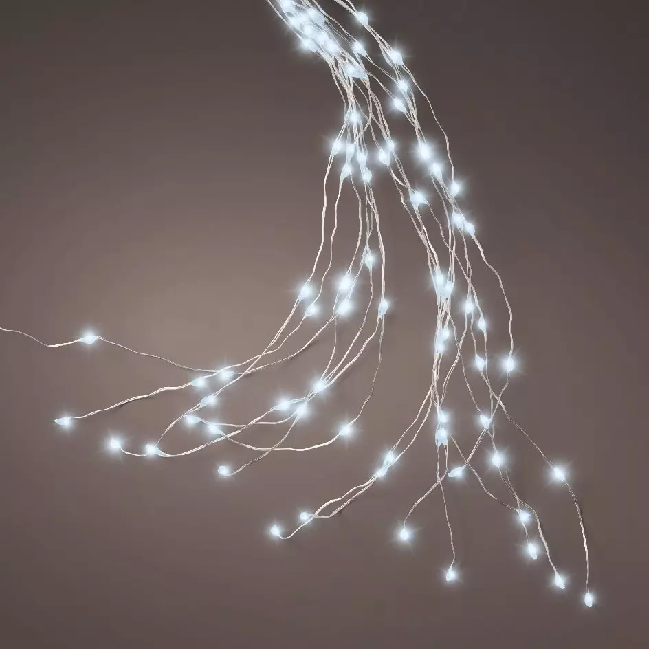 Cortina de luces para árbol Flashing light alto 2,10 cm Blanco frío 672 LED 5