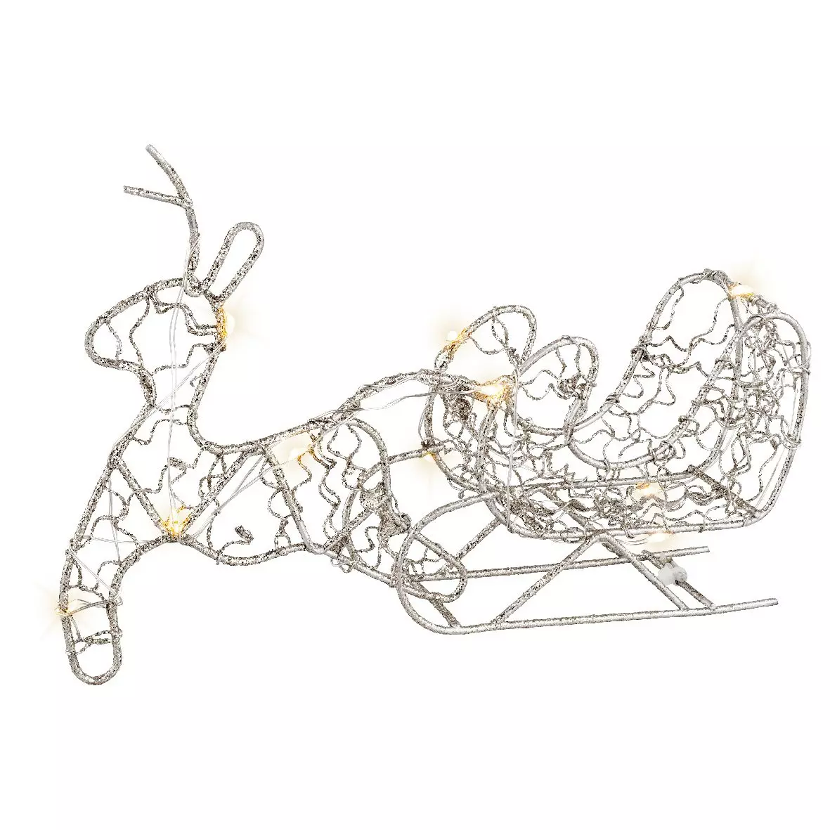 Petit renne et son traîneau Argent/Blanc chaud 2