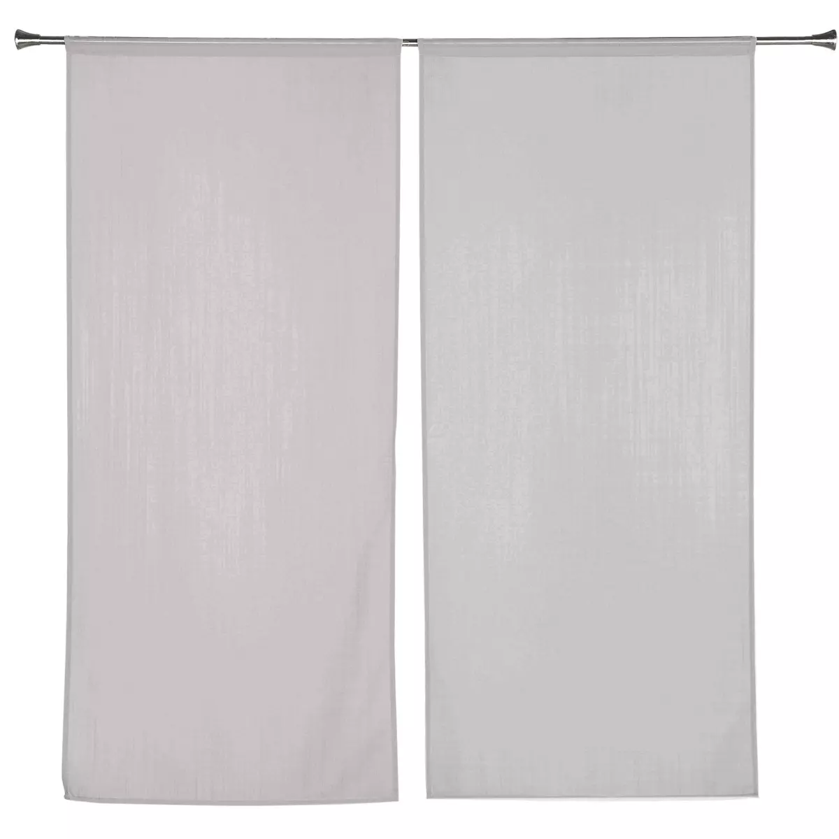 Par de visillos (60 x 140 cm) Etamine escarchado Gris claro 1