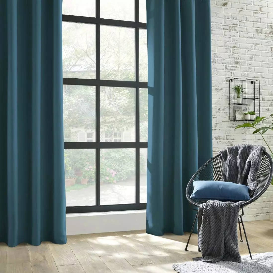 Rideau occultant (140 x 260 cm) Ella Vert canard 1