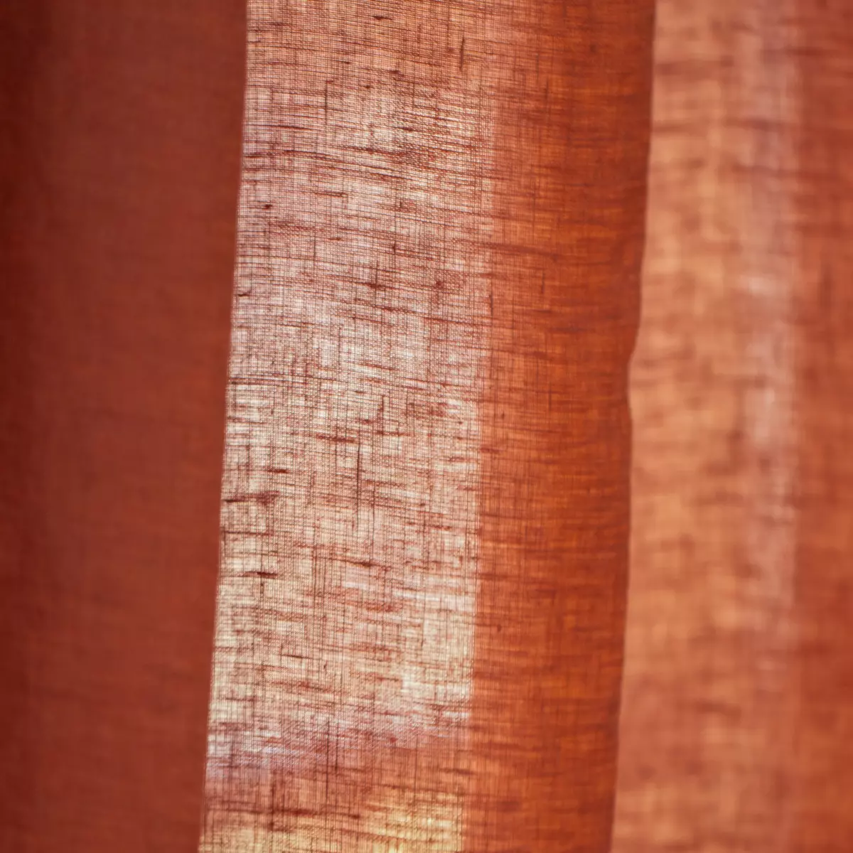 Rideau lin lavé ajustable (140 x max 270 cm) Louise Terracotta 3