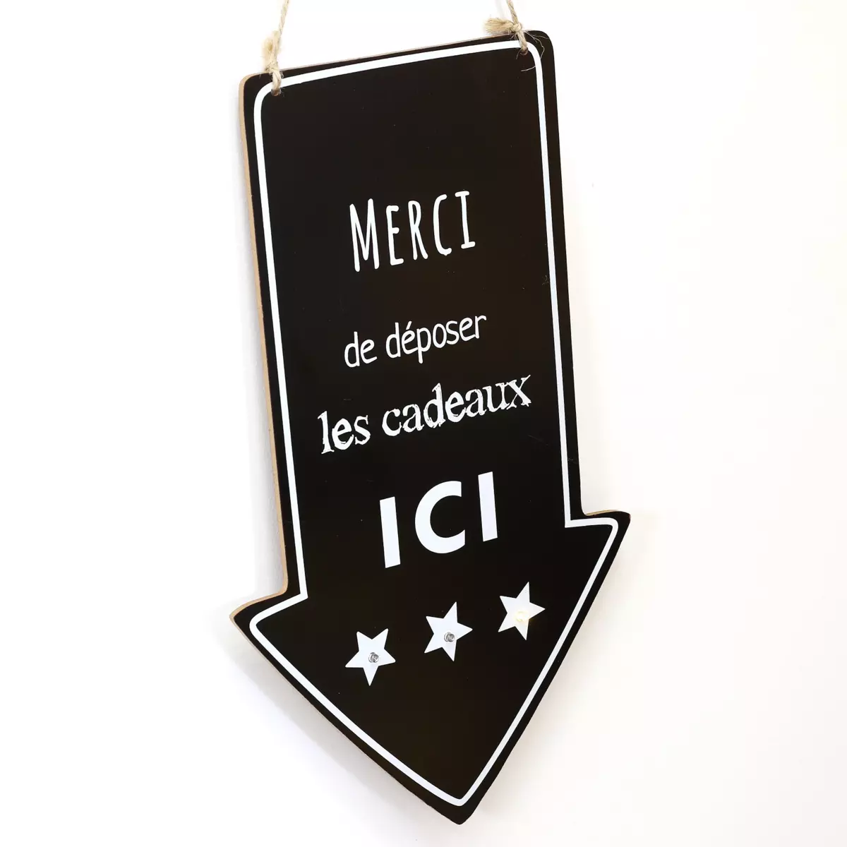 Pancarte lumineuse à piles Flèche blanc chaud et noir 1