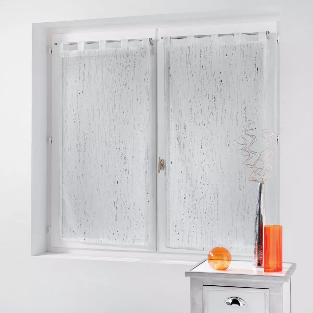 Paire de voilages (90 x 160 cm) Filiane Blanc 1