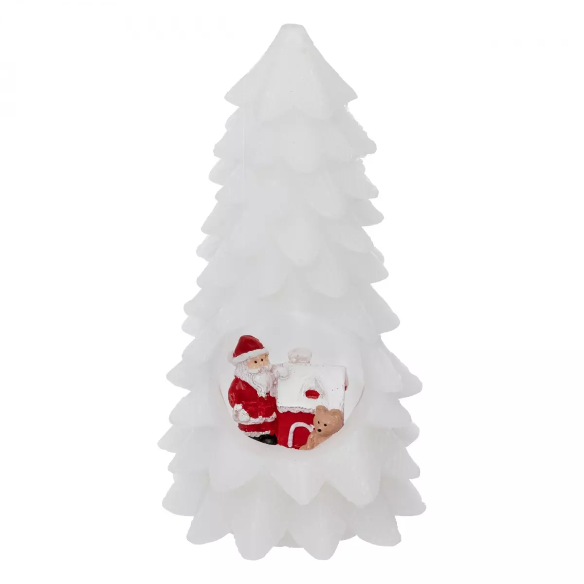 Vela LED  Árbol de Navidad y Papá Noel Blanco 1