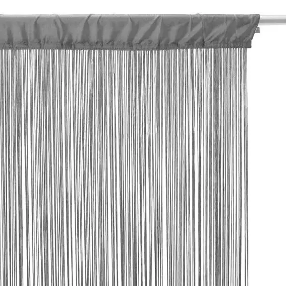 Cortina de hilo (90 x A200 cm) Liso Gris 2
