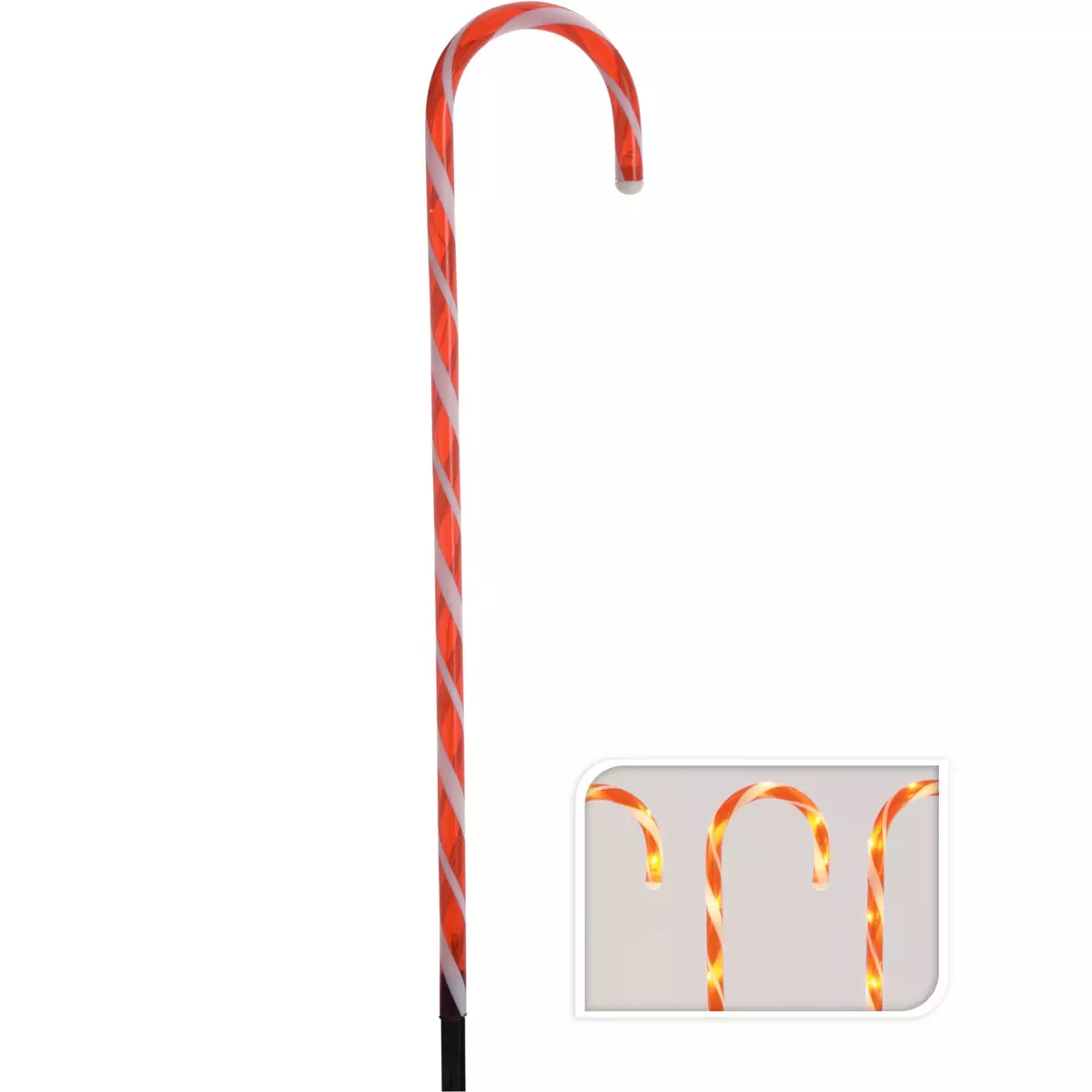 Lotto di  5 bastoncini di zucchero d'orzo Candy grande formato a pile   40 LED 5