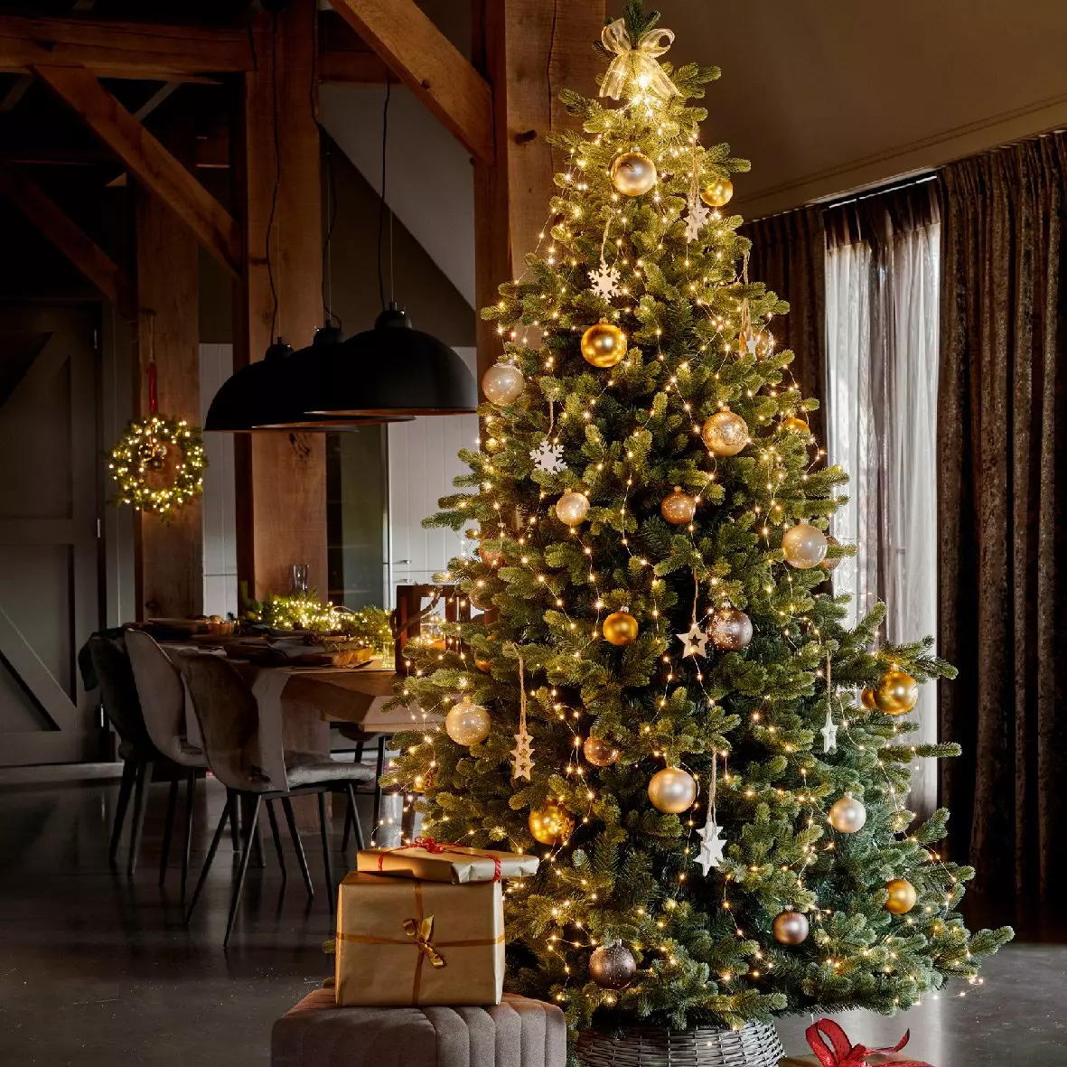 Cortina de luces para árbol Micro led H1,80 m Blanco cálido 408 LED 5