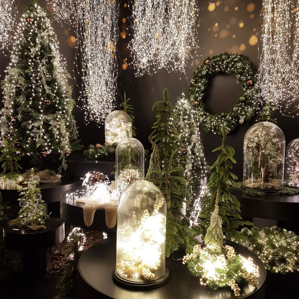 Cortina de luces para árbol Flashing light alto 1,80 cm Blanco cálido 408 LED 6