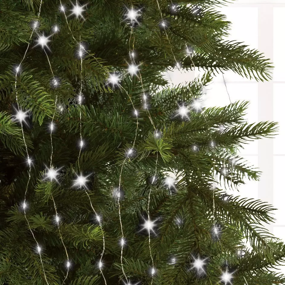 Cortina de luces para árbol Micro led H1,80 m Blanco frío 408 LED 2
