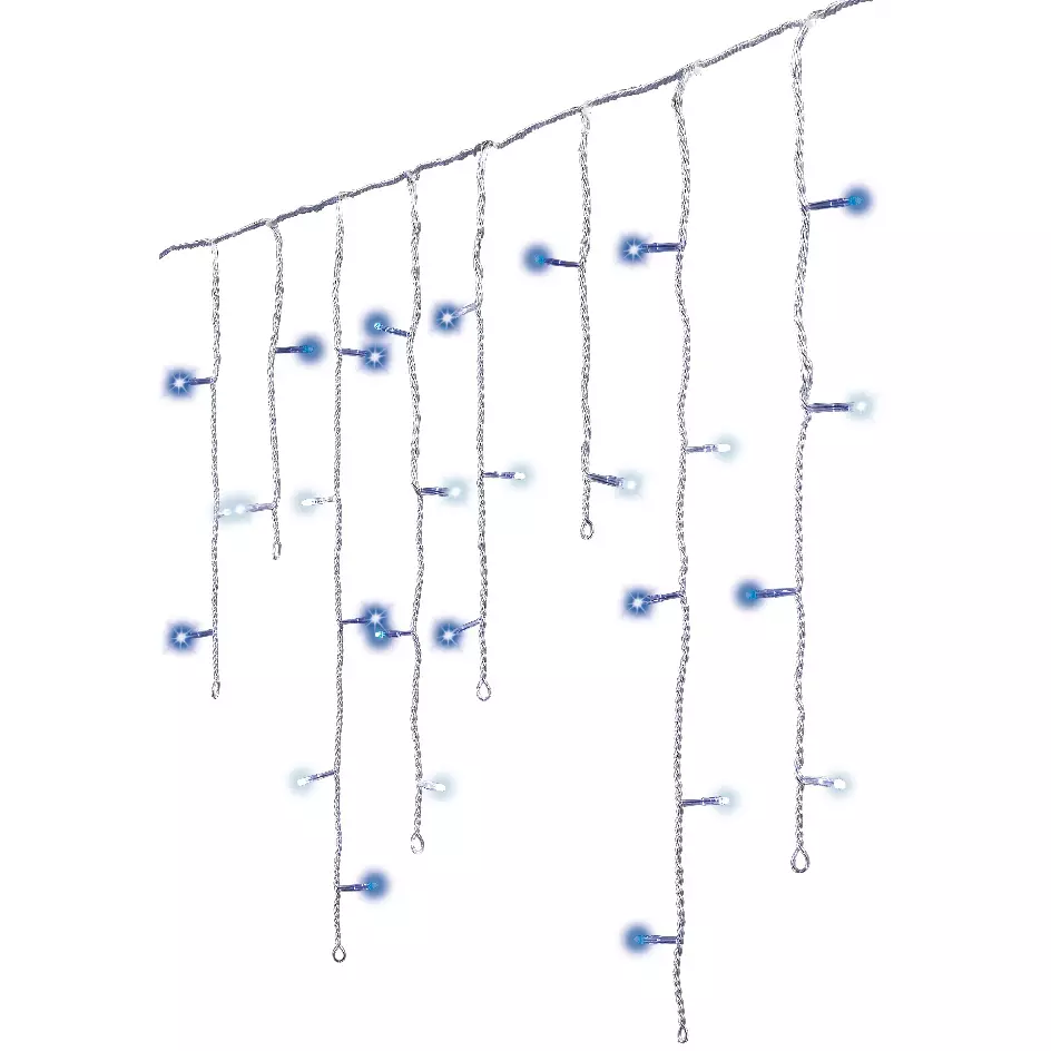 Eisregen-Lichterkette zweifarbig L7,50 m Stars Blau/ Weiß 175 LEDs 4