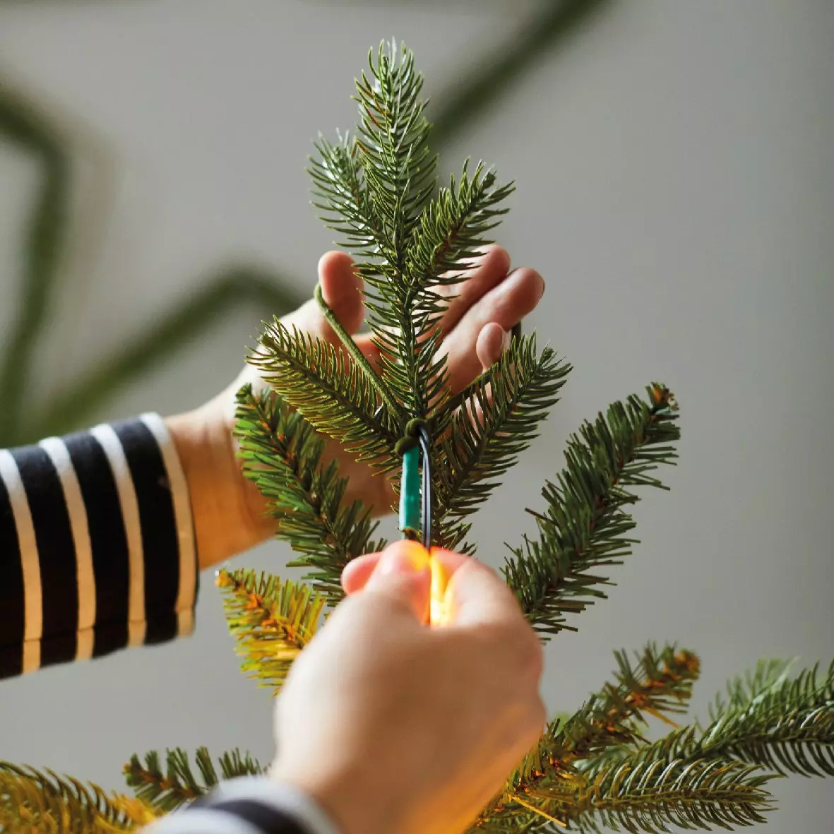 Cortina de luces para árbol Micro led H2,10 m Blanco cálido 672 LED 4