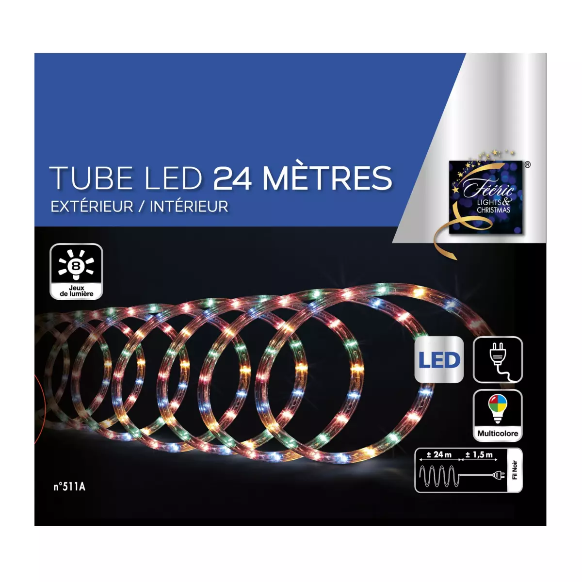 Tube lumineux 24 m Multicolore 432 LED 5